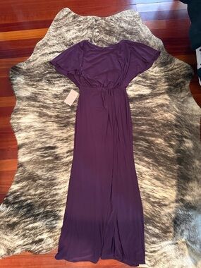 BHLDN Purple Maxi Dress with Waist Tie